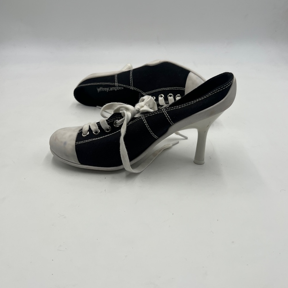 Jeffrey Campbell Black and White Sneaker-Inspired Heels - Picture 6 of 9